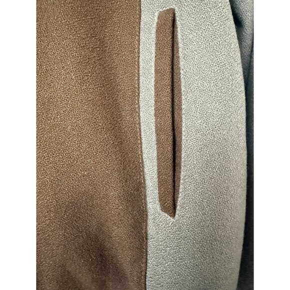 Vtg. Men's Sing Yi Two-Tone Brown & Olive Jacket Sherpa Bomber Jacket Sz XL - Picture 3 of 7